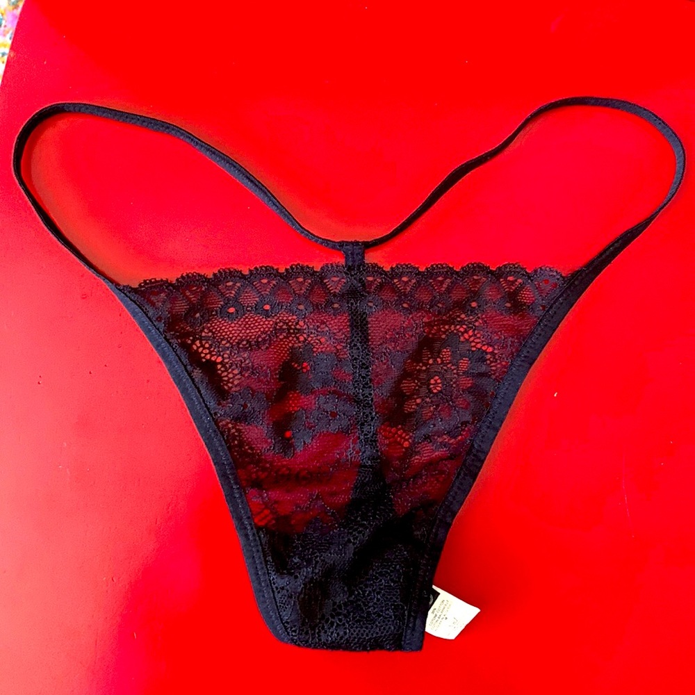 La Perla black lace T thong NWOT